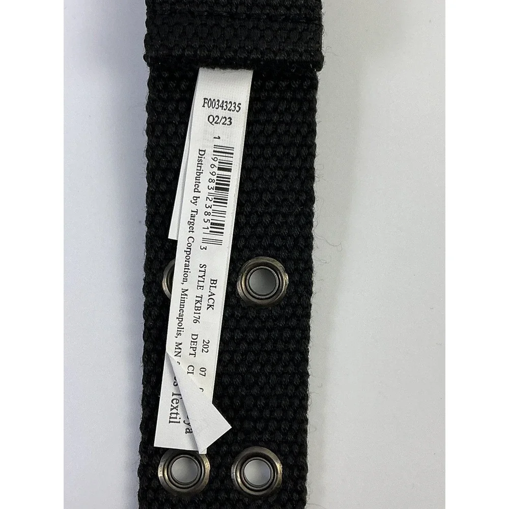 2‎ Art Class Kids Black Canvas Grommet Belt Size Large Adjustable Metal Buckle